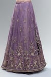 Shop_Samyukta Singhania_Purple Tissue, Net Embroidery, Beads, Sequins, Zari, Stones V-neck Lehenga Set _Online_at_Aza_Fashions