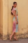 Buy_Label Moni K_Multi Color Off-shoulder Knitted Blouse And Skirt Set _Online_at_Aza_Fashions