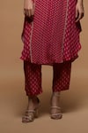 Shop_Nirraamyaa_Fuchsia Crepe, Bamboo Rhinestones Round Neck Embroidered Kurta Set _Online_at_Aza_Fashions