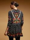 Shop_Nirraamyaa_Black Crepe Rhinestones Collared Embroidered Shirt _at_Aza_Fashions