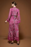 Shop_Nirraamyaa_Fuchsia Crepe Rhinestones Keyhole Neck Paisley Print Gown _at_Aza_Fashions