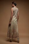 Shop_NIRRAAMYAA_Beige Rhinestones Keyhole Neck Embroidered Gown _at_Aza_Fashions