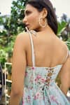 Verano by Tanya_Multi Color Cotton, Linen Square Neck Floral Print Julia Short Dress _Online_at_Aza_Fashions