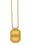 Zariin_Gold Plated Scorpio Zodiac Tablet Necklace _Online_at_Aza_Fashions