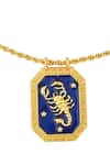Buy_Zariin_Gold Plated Scorpio Zodiac Tablet Necklace _Online_at_Aza_Fashions
