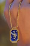 Shop_Zariin_Gold Plated Scorpio Zodiac Tablet Necklace _Online_at_Aza_Fashions