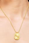 Zariin_Gold Plated Scorpio Zodiac Tablet Necklace _at_Aza_Fashions
