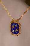 Buy_Zariin_Gold Plated Pisces Zodiac Tablet Necklace _Online_at_Aza_Fashions