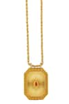 Zariin_Gold Plated Cancer Zodiac Tablet Necklace _Online_at_Aza_Fashions