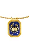 Buy_Zariin_Gold Plated Cancer Zodiac Tablet Necklace _Online_at_Aza_Fashions