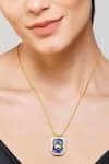 Buy_Zariin_Gold Plated Cancer Zodiac Tablet Necklace _at_Aza_Fashions