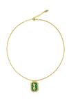 Shop_Zariin_Gold Plated Capricorn Zodiac Tablet Necklace _at_Aza_Fashions