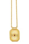 Zariin_Gold Plated Capricorn Zodiac Tablet Necklace _Online_at_Aza_Fashions