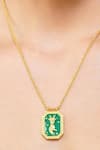 Buy_Zariin_Gold Plated Capricorn Zodiac Tablet Necklace _Online_at_Aza_Fashions