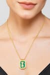 Shop_Zariin_Gold Plated Capricorn Zodiac Tablet Necklace _Online_at_Aza_Fashions