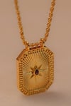 Buy_Zariin_Gold Plated Capricorn Zodiac Tablet Necklace 