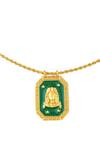 Zariin_Gold Plated Virgo Zodiac Tablet Necklace _Online_at_Aza_Fashions