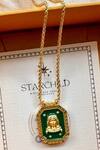 Buy_Zariin_Gold Plated Virgo Zodiac Tablet Necklace 