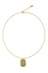 Shop_Zariin_Gold Plated Libra Zodiac Tablet Necklace With Opal _at_Aza_Fashions