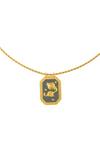 Zariin_Gold Plated Aquarius Zodiac Tablet Necklace _Online_at_Aza_Fashions