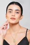Buy_Zariin_Gold Plated Aquarius Zodiac Tablet Necklace _at_Aza_Fashions