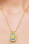 Buy_Zariin_Gold Plated Gemini Zodiac Tablet Necklace _Online_at_Aza_Fashions