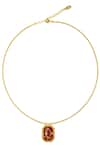 Shop_Zariin_Gold Plated Sagittarius Zodiac Tablet Necklace _at_Aza_Fashions