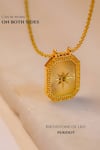 Shop_Zariin_Gold Plated Leo Zodiac Tablet Necklace With Peridot _Online_at_Aza_Fashions