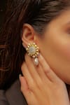Buy_Zariin_Gold Plated Pearls Designer Drop Earrings _at_Aza_Fashions