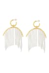 Shop_Zariin_Gold Plated Pearls Zoned Statement Earrings _at_Aza_Fashions