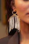 Buy_Zariin_Gold Plated Pearls Zoned Statement Earrings _at_Aza_Fashions