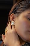 Buy_Zariin_Gold Plated Live It Up Stud Earrings _at_Aza_Fashions