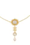 Zariin_Gold Plated Pendant Necklace With Motifs _Online_at_Aza_Fashions