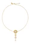 Shop_Zariin_Gold Plated Pendant Necklace With Motifs _at_Aza_Fashions