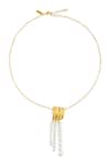 Shop_Zariin_Gold Plated Scent Of The Sea Pearl Pendant Necklace _at_Aza_Fashions
