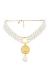 Shop_Zariin_Gold Plated Pearl Choker Necklace _at_Aza_Fashions
