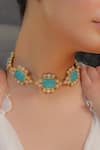 Buy_Zariin_Gold Plated Santorini Chase Choker Necklace _at_Aza_Fashions