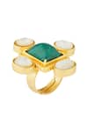 Zariin_Gold Plated Stones Cruise Therapy Statement Ring _Online_at_Aza_Fashions