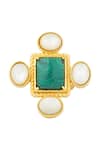 Buy_Zariin_Gold Plated Stones Cruise Therapy Statement Ring _Online_at_Aza_Fashions