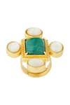 Shop_Zariin_Gold Plated Stones Cruise Therapy Statement Ring _at_Aza_Fashions