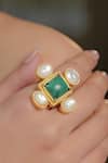 Buy_Zariin_Gold Plated Stones Cruise Therapy Statement Ring _at_Aza_Fashions