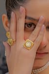 Buy_Zariin_Gold Plated Adjustable Live It Up Ring _at_Aza_Fashions
