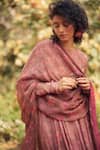 Shop_Paulmi and Harsh_Brown Chanderi, Cotton, Organza Round Vintage Floral Anarkali Set With Dupatta _Online_at_Aza_Fashions