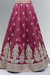 Shop_Samyukta Singhania_Maroon Tissue Beads, Sequins, Zari, Pearls, Stones Classic Lehenga Set _Online_at_Aza_Fashions
