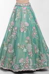 Samyukta Singhania_Green Net Beads, Sequins, Zari, Stones Sea Embroidered Classic Lehenga Set _Online_at_Aza_Fashions