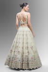 Shop_Samyukta Singhania_Cream Tissue, Viscose, Rayon Beads, Sequins, Embroidered Classic Lehenga Set _at_Aza_Fashions