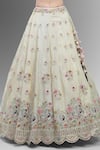 Samyukta Singhania_Cream Tissue, Viscose, Rayon Beads, Sequins, Embroidered Classic Lehenga Set _Online_at_Aza_Fashions