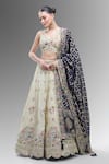 Shop_Samyukta Singhania_Cream Tissue, Viscose, Rayon Beads, Sequins, Embroidered Classic Lehenga Set _Online_at_Aza_Fashions