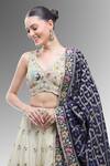 Samyukta Singhania_Cream Tissue, Viscose, Rayon Beads, Sequins, Embroidered Classic Lehenga Set _at_Aza_Fashions