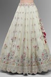 Samyukta Singhania_Cream Tissue Beads, Sequins, Zari, Classic Lehenga Set With Pink Dupatta _Online_at_Aza_Fashions